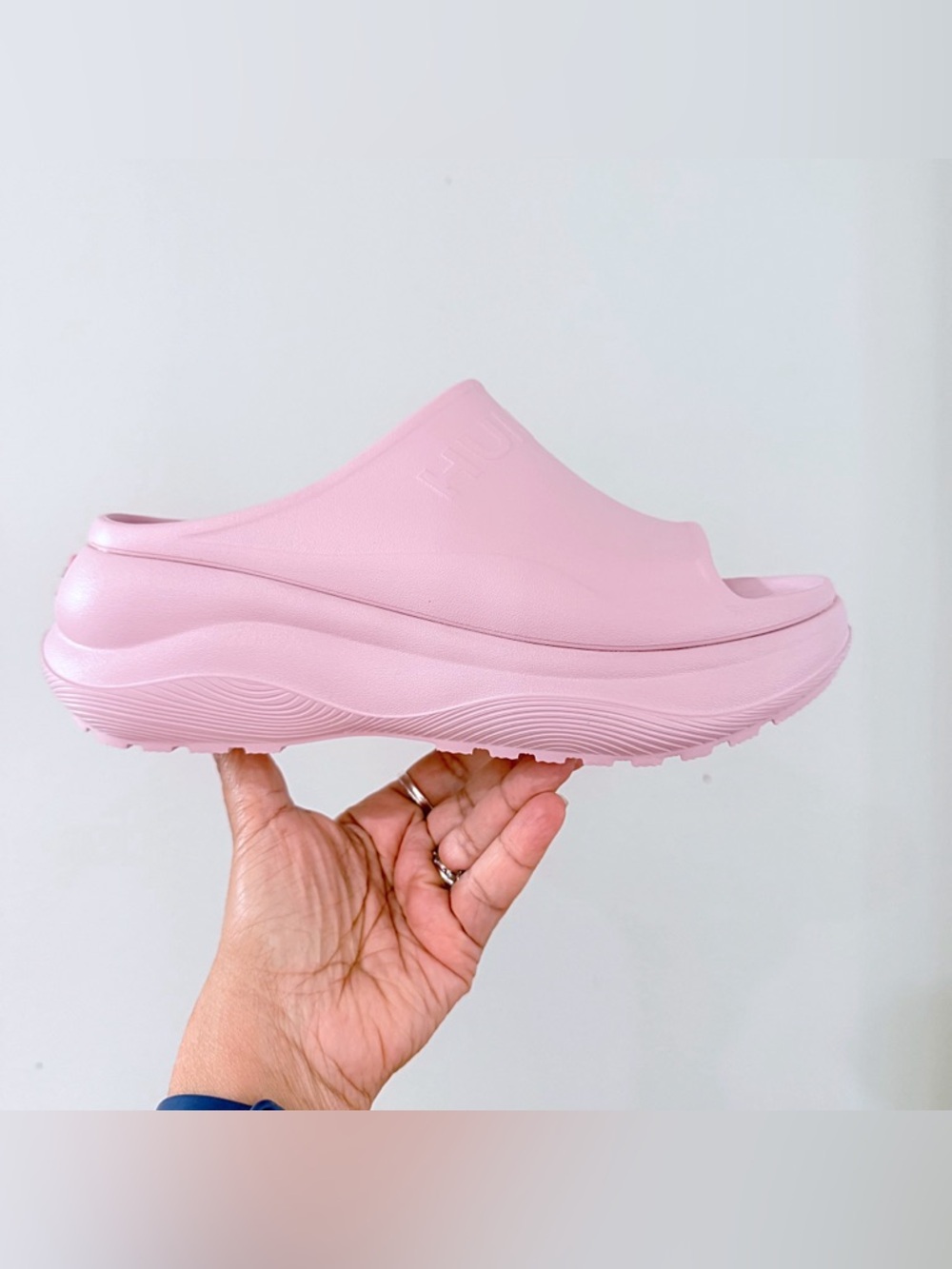 Hunter Haddie Pink Platform Slide Sandals